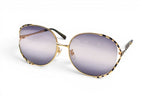 Gucci Sunglasses Round Gold Black Gradient Lens Eyewear