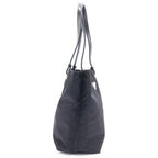 Prada Triangle Logo Nylon Leather Silver Tote Black — view 3