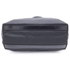 Prada Triangle Logo Nylon Leather Silver Tote Black — view 4