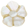 Chanel Camellia Shell Bro Pin White Gold Brooch