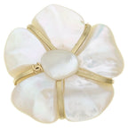 Chanel Camellia Shell Bro Pin White Gold Brooch