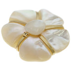 Chanel Camellia Shell Bro Pin White Gold Brooch — view 5