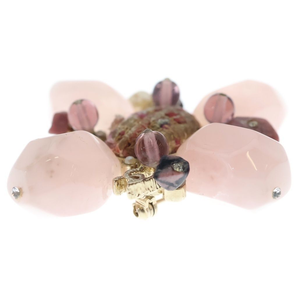Chanel Color Strike Fakepearl Bro Pin Gold Pink Brooch — view 4