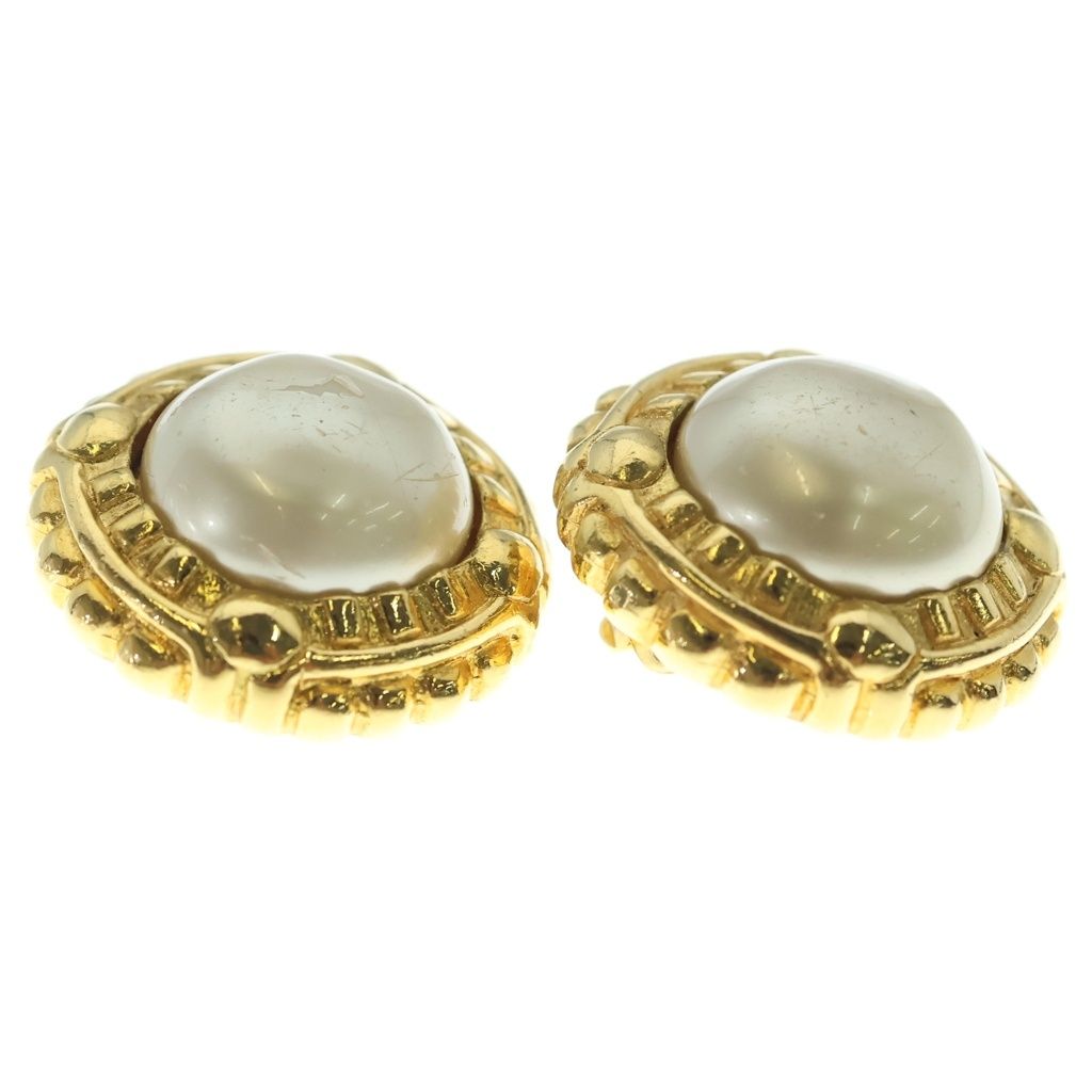 Chanel Fakepearl Roundearrings White Gold Earring — view 3