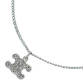 Celine Triomphe Rhinestone Pendant Chain Silver