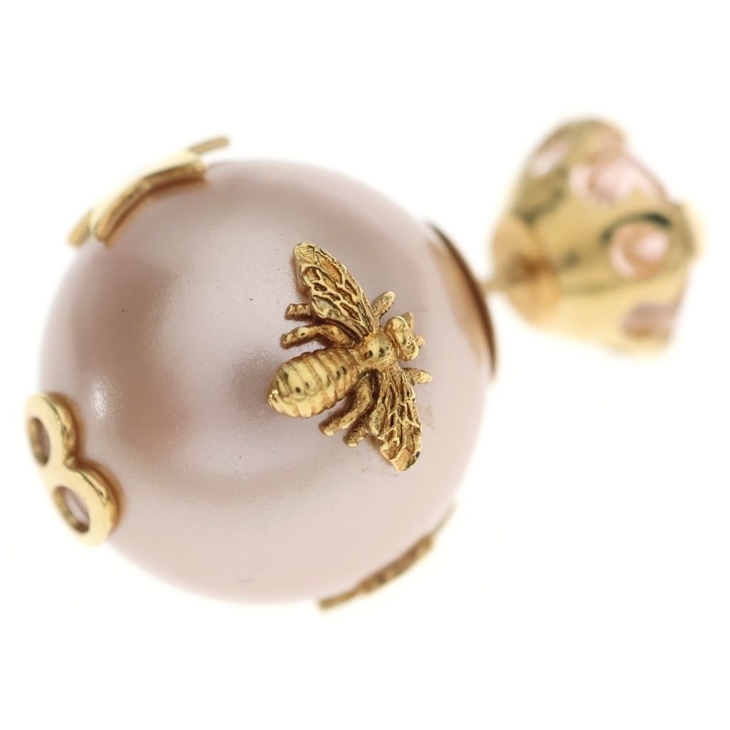 Dior Bar Earrings Pearl Pink Gold Earring — view 6