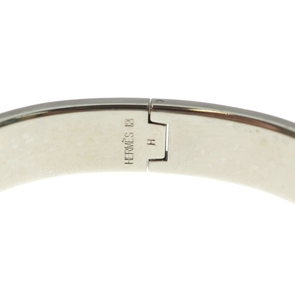 Hermes Clic Clac PM Enamel Bracelet Bangle Silver Black — view 5