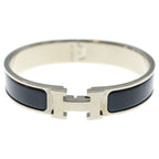 Hermes Clic Clac PM Enamel Bracelet Bangle Silver Black