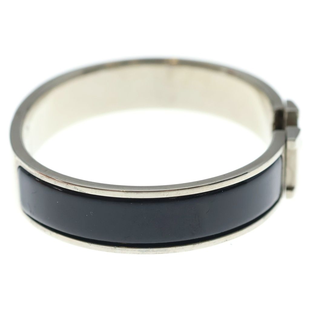 Hermes Clic Clac PM Enamel Bracelet Bangle Silver Black — view 3