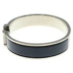 Hermes Clic Clac PM Enamel Bracelet Bangle Silver Black — view 4