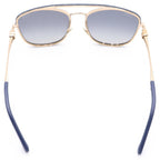 Chanel CC Logo Calfskin Denim Sunglasses Eyewe 56 18 Gold Blue Eyewear — view 2