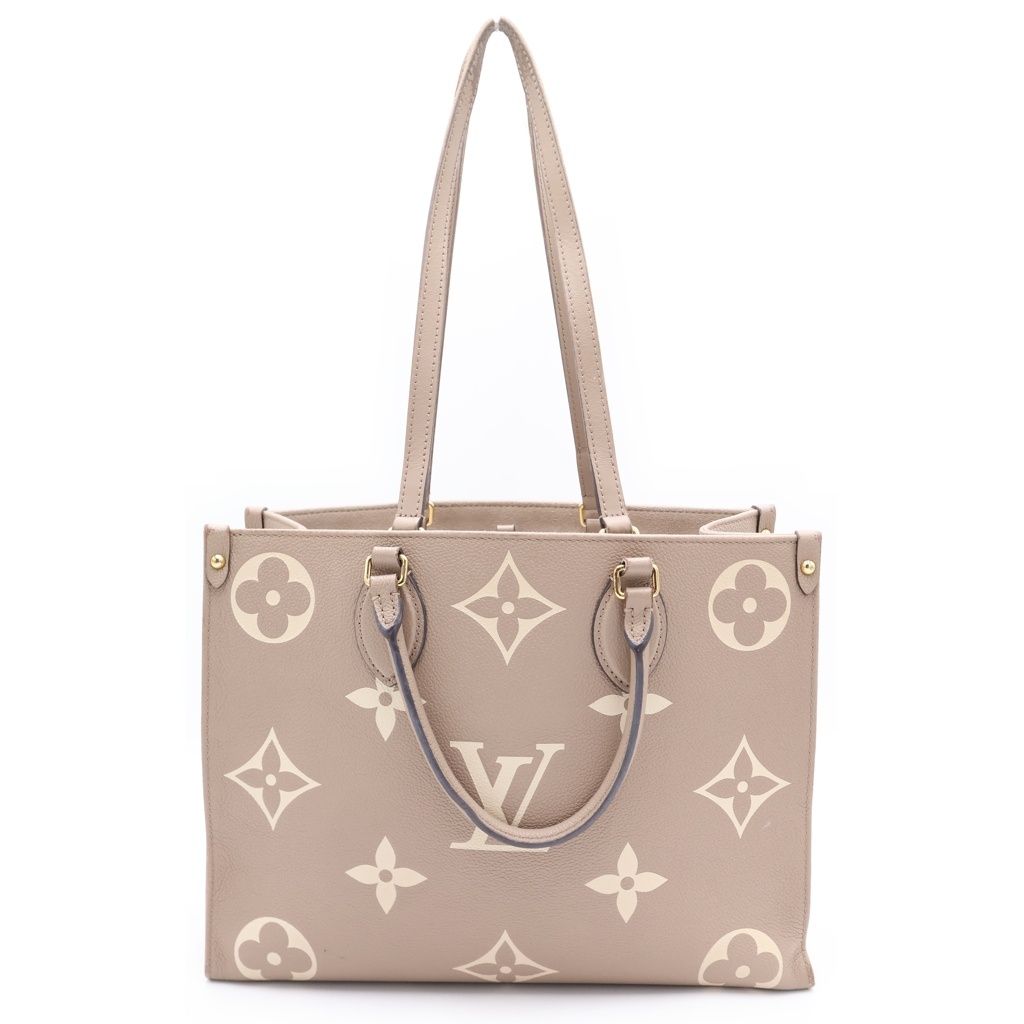 Louis Vuitton Empreinte On The Go MM Handbag Beige Leather Gold
