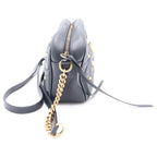 Gucci GG Marmont Pearl Motif Shoulder Bag Black Leather Gold — view 3