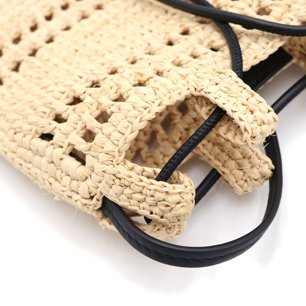 Loewe Raffia Drawstring Pocket Anagram Mini Shoulder Bag Beige Raffia — view 6