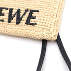 Loewe Raffia Drawstring Pocket Anagram Mini Shoulder Bag Beige Raffia — view 4
