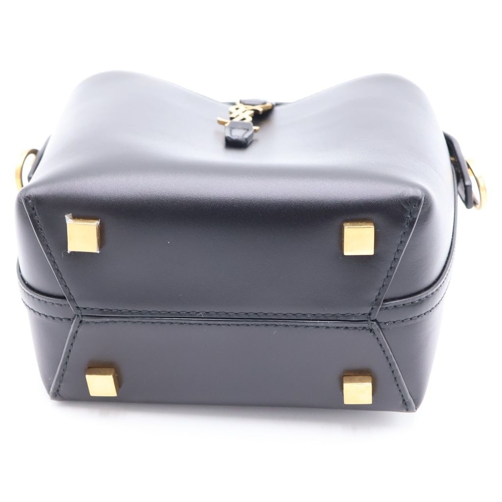 Saint Laurent Paris Minibucketbag Leather Gold 2-Way Shoulder Bag Black — view 4