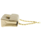 Chanel Micro Minimini Quilted Lambskin Chain Pouch Charm Gold Beige — view 3