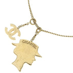 Chanel Mademoiselle CC Logo Necklace Gold