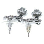 Chanel CC Logo Rhinestone Drop Earrings Silver — view 2