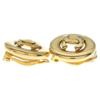 Chanel CC Logo Round Earrings Gold — view 3