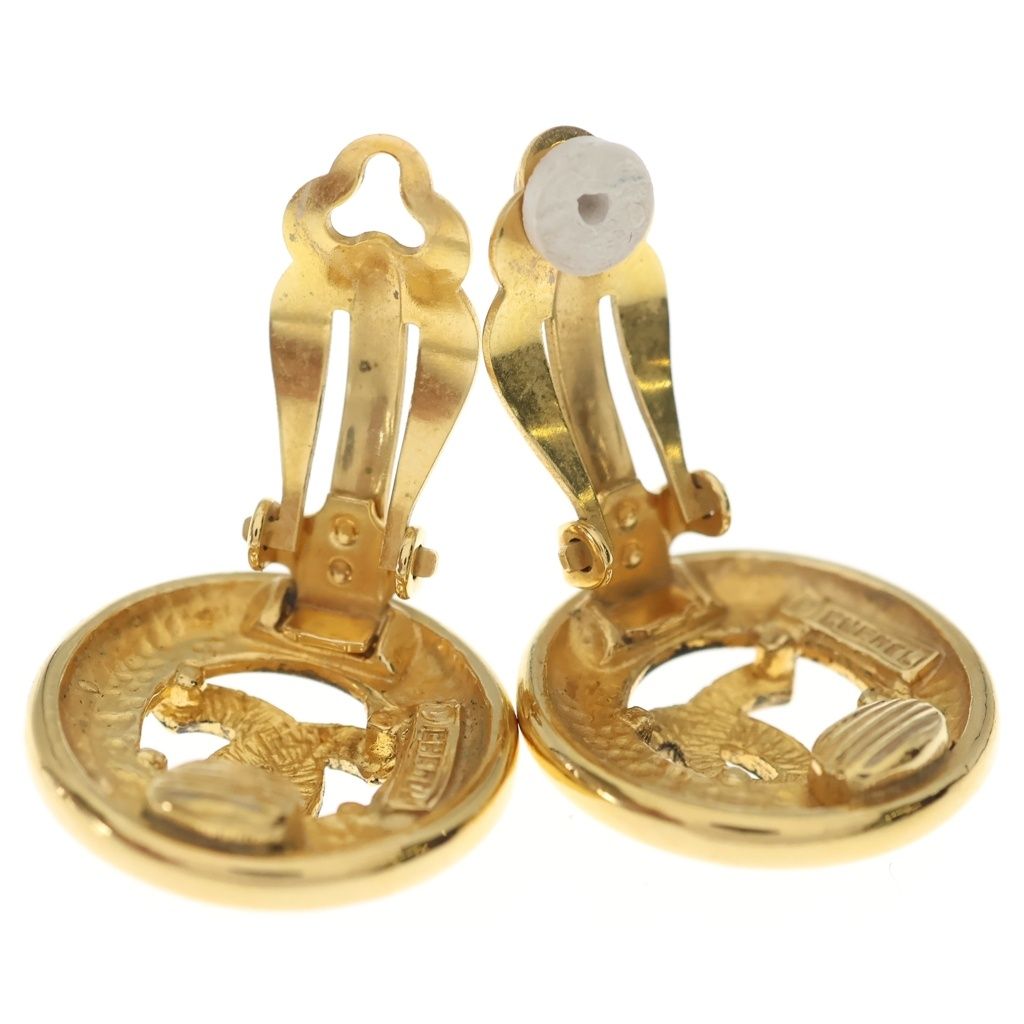 Chanel CC Logo Round Earrings Gold — view 5