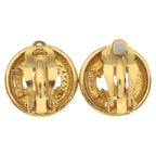 Chanel CC Logo Round Earrings Gold — view 2