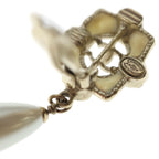 Chanel CC Logo Fakepearl Drop Earrings Gold — view 6