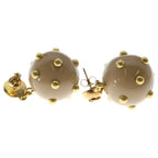 Chanel CC Logo Earrings Studs Plastic Gold Beige — view 4