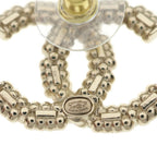 Chanel CC Logo Earrings Rhinestone Fakepearl White Gold — view 5