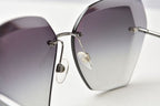 Chanel Sunglasses Rimless Gradient Lens Gunmetal Black Eyewear — view 7