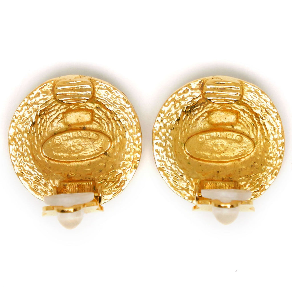 Chanel CC Logo Vintage Gold Plated Earrings — view 4