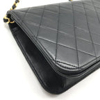 Chanel CC Logo Quilted Push Lock Chain Shoulder Bag Leather Black — view 6