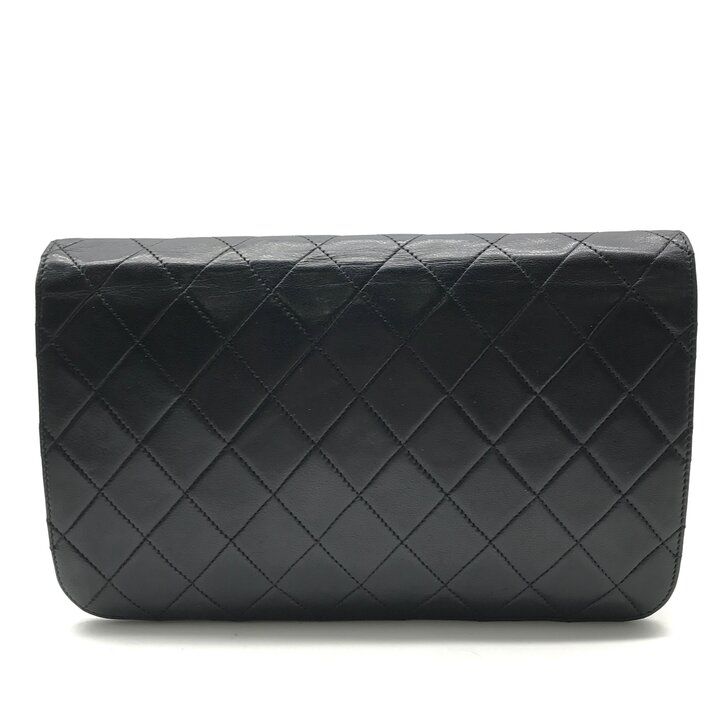 Chanel CC Logo Quilted Leather Push Lock Chain Shoulder Bag Black — view 3