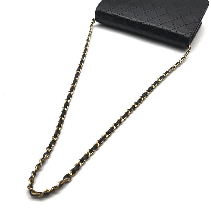 Chanel CC Logo Quilted Leather Push Lock Chain Shoulder Bag Black — view 7