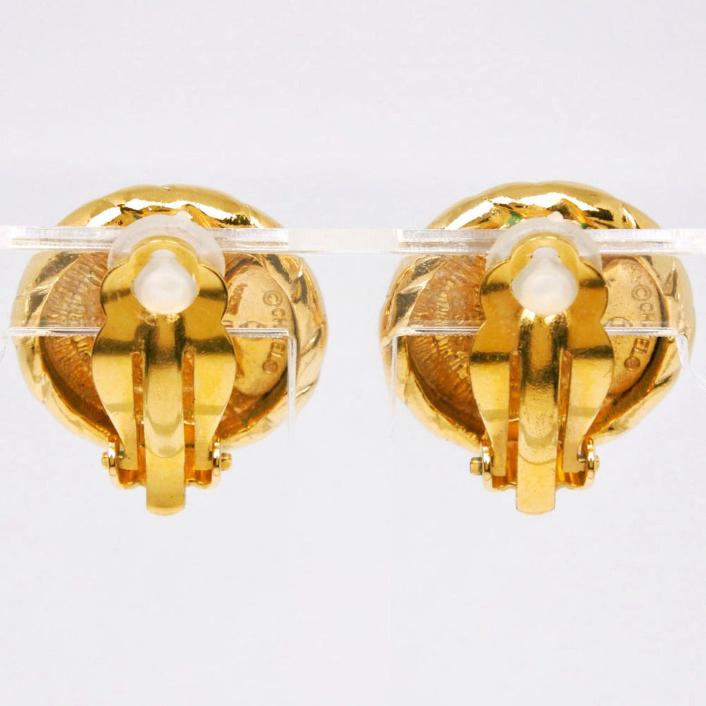 Chanel CC Logo Vintage Gold Plated Earrings — view 3