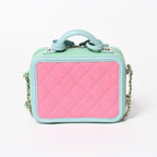 Chanel CC Filigree Vanity Bag CC Logo Caviar Leather Pink Mint Green — view 2