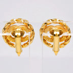 Chanel CC Logo Vintage Gold Plated Rhinestone Earrings — view 3