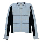 Chanel CC Logo Zip Up Knit Jacket CC Zip Up 38 Light Blue — view 2