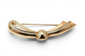 Dior Pin Brooch Vintage Ribbon Motif Gold Rhinestone