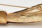 Dior Pin Brooch Vintage Ribbon Motif Gold Rhinestone — view 4