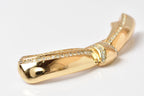 Dior Pin Brooch Vintage Ribbon Motif Gold Rhinestone — view 5