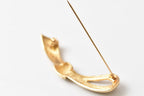 Dior Pin Brooch Vintage Ribbon Motif Gold Rhinestone — view 3