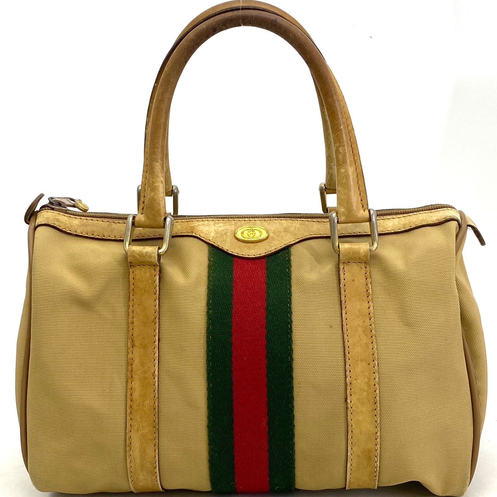 Gucci Vintage Sherry Line Hand Bag Camel