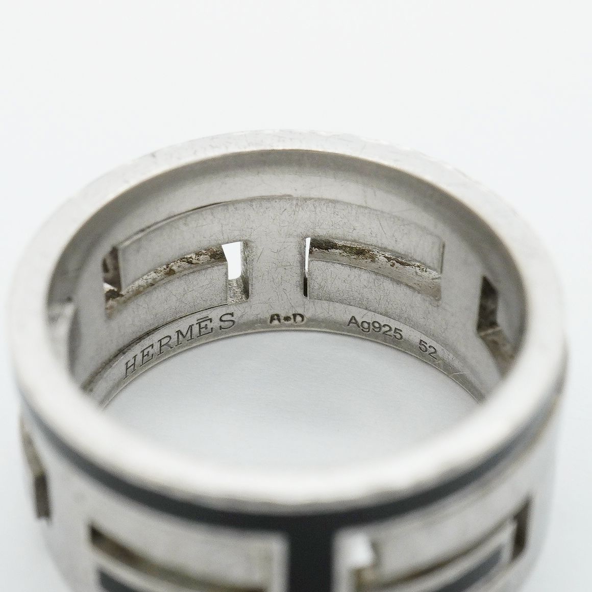 Hermes Ring Moubouche 925 Sterling Silver Black — view 4