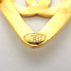 Chanel Brooch Vintage CC Logo Heart Motif Gold Plated — view 4