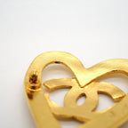 Chanel Brooch Vintage CC Logo Heart Motif Gold Plated — view 7