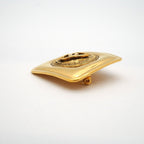 Chanel Brooch Vintage CC Logo Diamond Gold Plated — view 3
