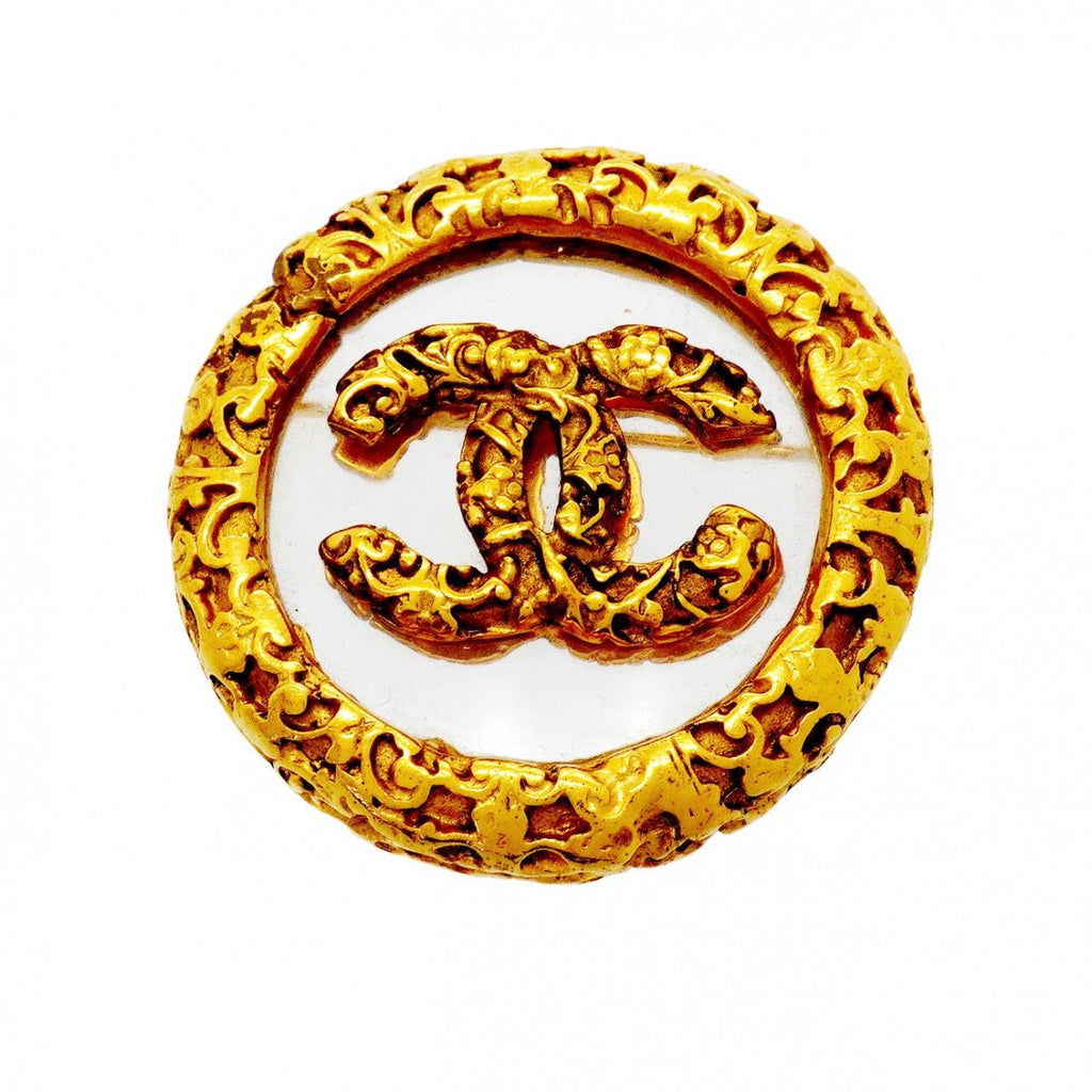 Chanel Brooch Vintage CC Logo Round