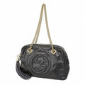 Gucci Shoulder Bag Soho Enamel Navy Champagne Gold
