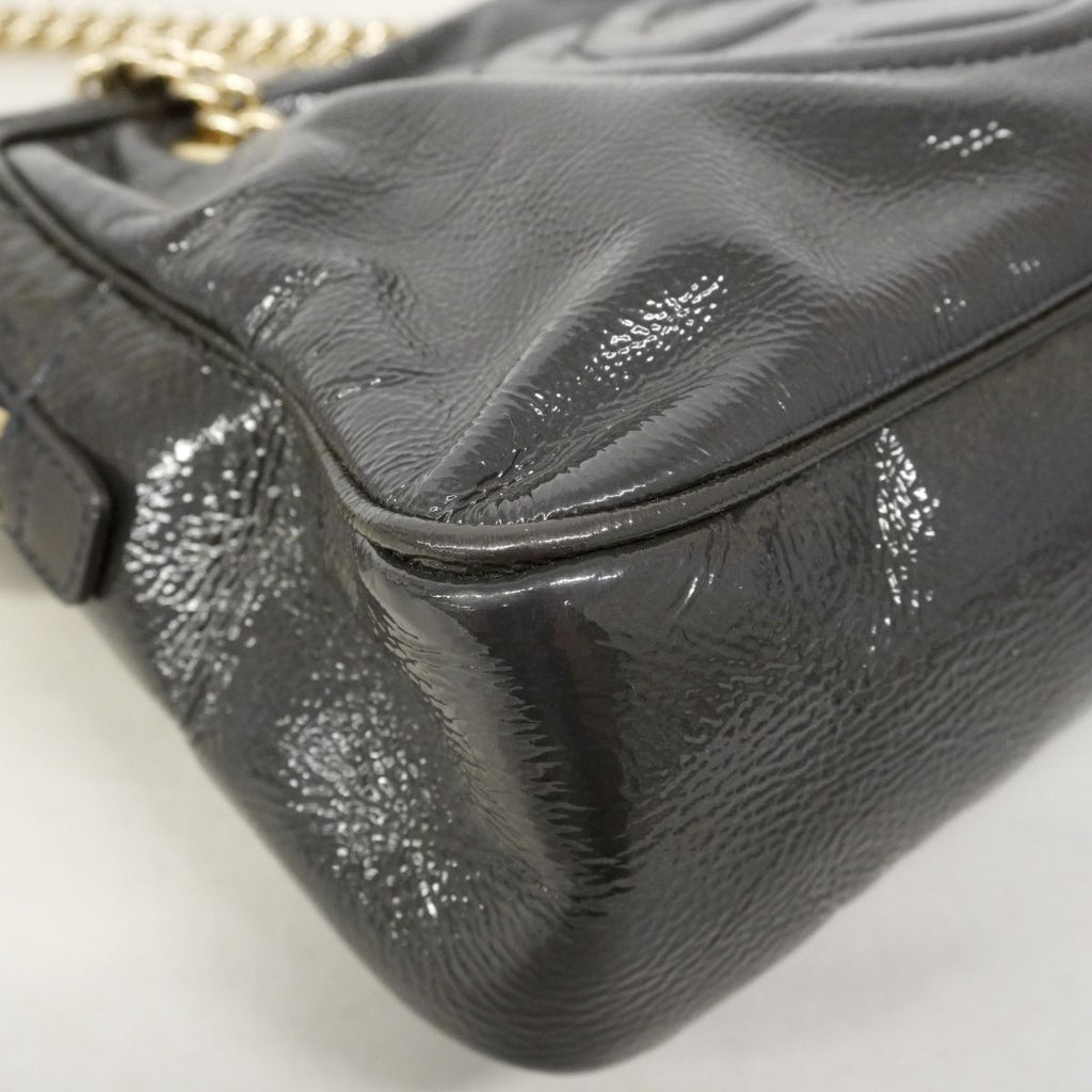 Gucci Shoulder Bag Soho Enamel Navy Champagne Gold — view 6